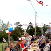 Mount Pleasant residents prepare to tuck in to their Jubilee fare