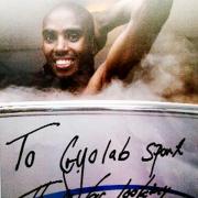 A signed photo from Mo Farah thanking Cryolab Sports for their help in helping him make history at London 2012