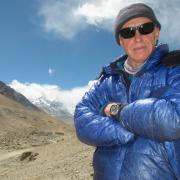Alan Hinkes with Everest in the background