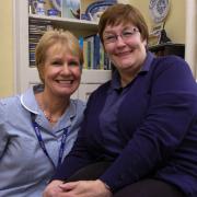 Angela Brockbank, pictured right, with Hospice at Home nurse Sue Hughes