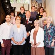 Pictured at the opening of the exhibition are (front row): Rob Freeman, Janette Talbot, Barry Blood, Kate Croll, Anne Read; back row: Sophie Armitage, Molly Kellet, Zara Coultherd, Isabelle Marklew, Ben Bilsborough