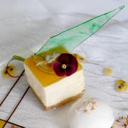 Lime and mascarpone cheesecake with passionfruit gel and coconut sorbet by chef Michael Vango at Cedar Manor Hotel.. (38614046)