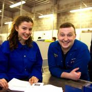 QKS student Hannah Wood (left) with BAE apprentice Lucas Telford