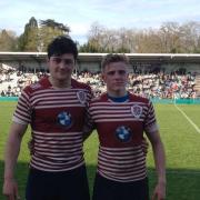 Max Davies (left) and Ali Crossdale playing for England in France earlier this year