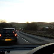 Traffic on the A684 near Junction 37 of the M6 this morning