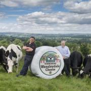 Wensleydale dairy farmer Kevin Clarkson (left) and David Hartley, creamery managing director. Photo: Daniel Oxtoby Photography