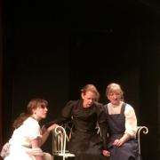 Emma Nixon as Irina, Joanne Leeman as Masha and Moira Hallam in the role of Olga in Warton Drama's production of Anton Chekhov's Three Sisters