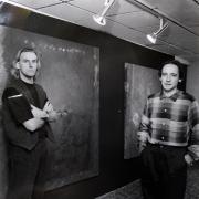 Ian Watson and Russell Mills with their 'Between Two Lights' exhibition at Charlotte Mason College in 1994