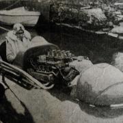 Norman Buckley of Windermere in one of the earlier 'Miss Windermere' speedboats