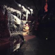 Snowman at Santa's Grotto in Ingleborough Cave