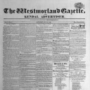The front page of the first edition of The Westmorland Gazette on May 23, 1818