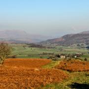 Crake Valley and Coniston Fells from Lowick Common