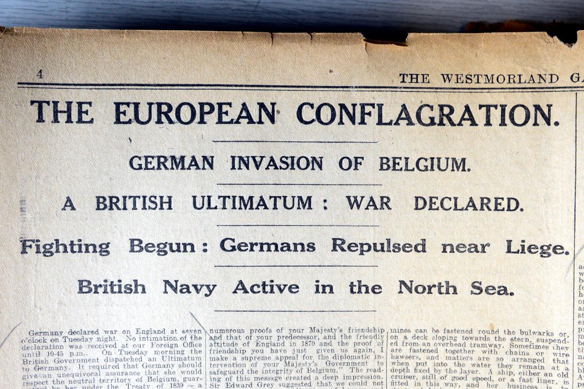 How The Westmorland Gazette reported the outbreak of war in August 1914