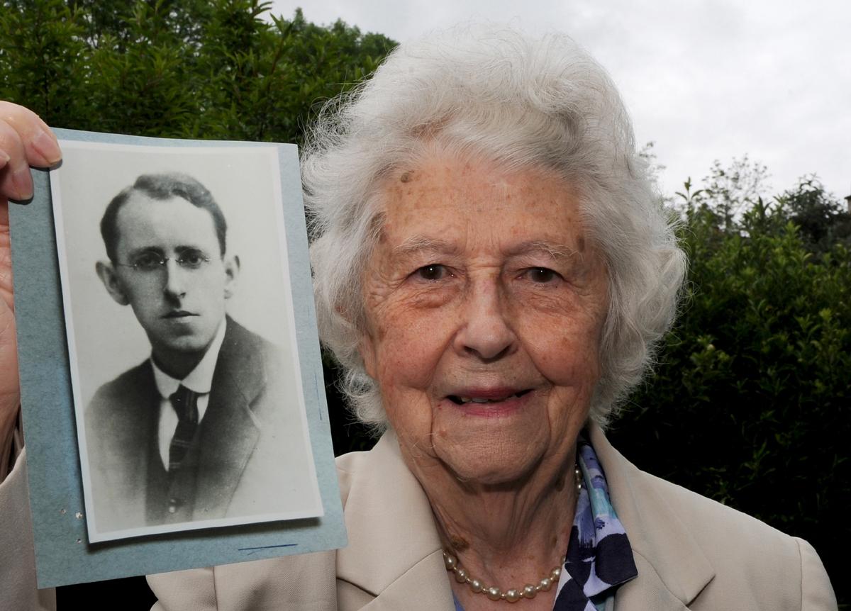 Pat Moneypenny, of Ulverston, with a photo of her father Harold Wild, who was a conscientious objector in the Great War