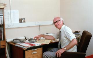 Andrew at the Westmorland Gazette office in 1989.