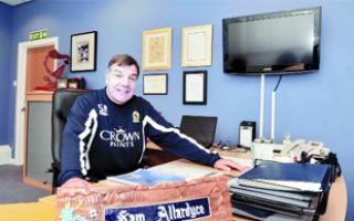GREAT SEASON: Manager Sam Allardyce in his office at Brockhall