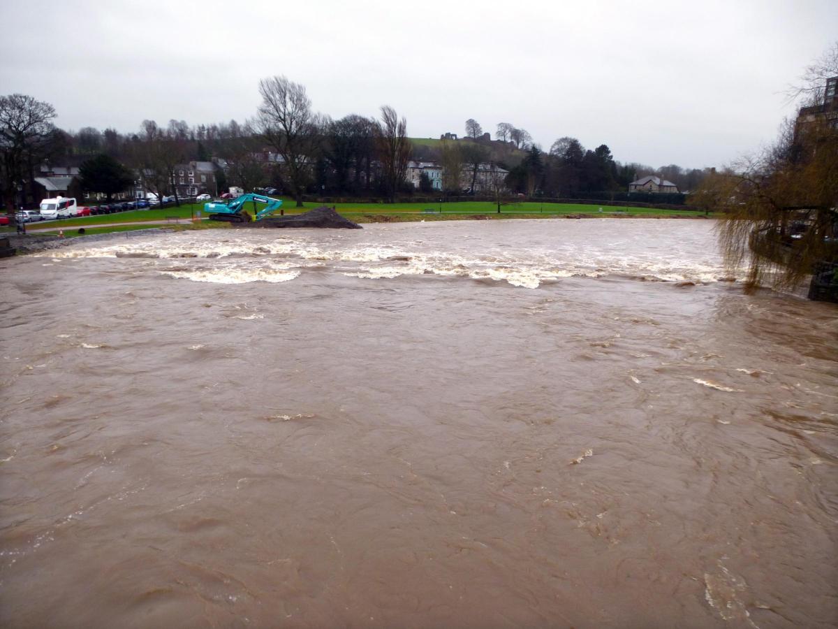 The swollen River Kent at Kendal