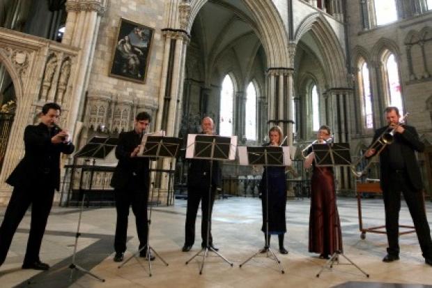 The five members of the English Cornett and Sackbut Ensemble are fine players