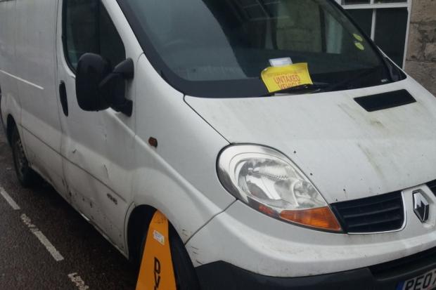 One of the vehicles that was clamped in the operation