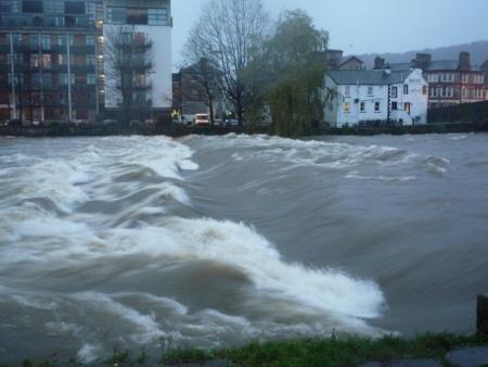 Water flows rapidly in the River Kent in Kendal. Stuart Jones sent this picture.
