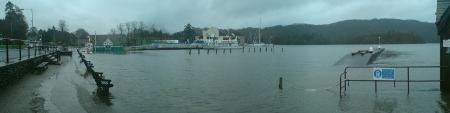 Flooding of the Lake in Bowness. Pic by Fiona Shore from Windermere.