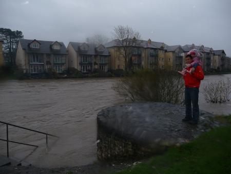 River Kent flooding by Natland Road houses in Kendal. Pic sent in by Nicola Nelson.