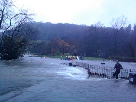 Lori Crook sent in this picture of flooding in the park, Ambleside.
