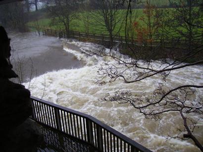 The weir at Stavely mill yard. by Stephanie Maggs