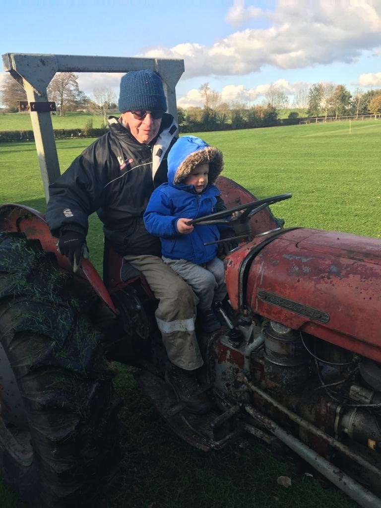 HAPPY: Bobby with great grandad Colin