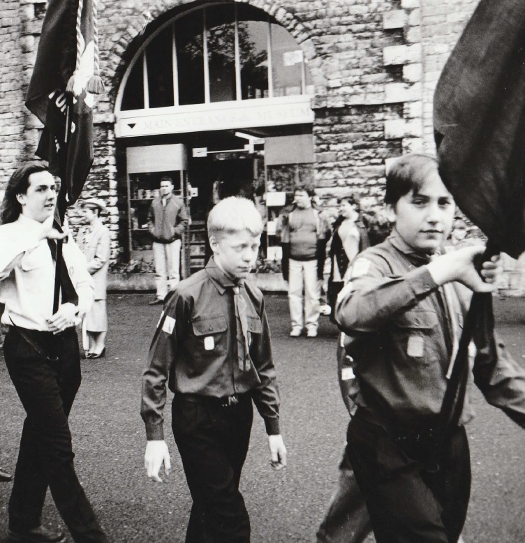 PARADING: Kentdale Scouts taking part in the St George’s Day Parade in Kendal in 1993