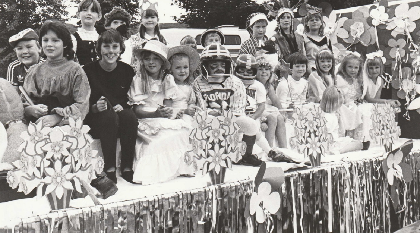 PARADE: There were lots of colourful costumes and smiling faces on board the ‘Ambleside Kids’ float at Ambleside Gala in 1987