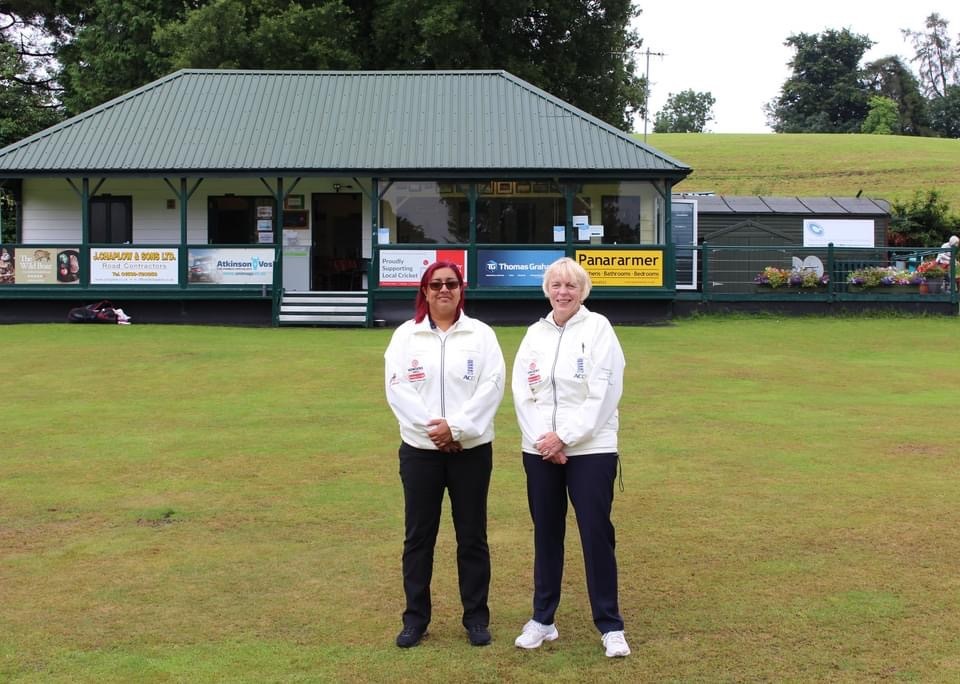 SPORT: Jasmine and Tracey in front of the clubhouse 