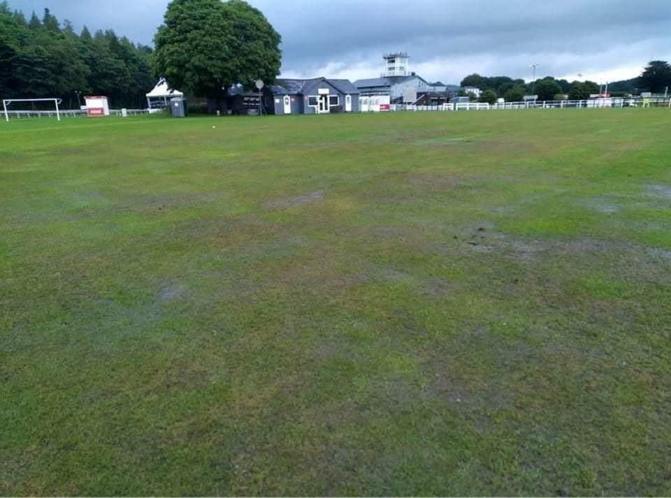 WESTMORLAND: The saturated ground at Cartmel that prevented play in the Hackney and Leigh final