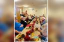 HAPPY: Residents of Mill Gardens Assisted Living Scheme enjoying their meal at the Black Bull at Nateby