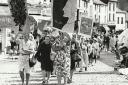 Ulverston Methodists parade through the town before the start of their 250th Wesleyan anniversary in 1988