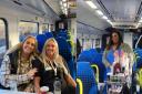 Susie Payne sat with Josie Gibson, and Alison Hammond pushing a trolley