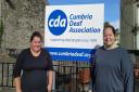 Nicola Alloway, sign language interpreter (left) with Lucy Belton support coordinator (right) outside Cumbria Deaf Association