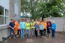 The volunteers who gave their time to work on the project