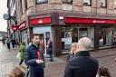 Josh MacAlister chats to residents on King Street in Whitehaven town centre