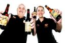 Roger Taylor and son Stuart with their brewery’s four commemorative beers