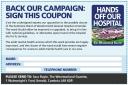 Print off and complete this coupon to pledge your support to the campaign