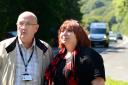 Mayor Mark Wilson and Suzanne Edgley at the A590