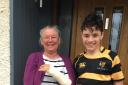 Lisa Buckley gave Easter eggs to Oxenholme teenager Rohan Malin after he helped her when she broke her wrist on The Helm