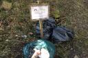 Dumped litter next to the Leeds and Liverpool canal