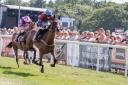 Justatenner leads in the second race of the day at Cartmel, photos by Milton Howarth