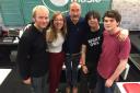 Members of Mr Ben and the Bens and Sun Drift with BBC 6 Music DJ Marc Riley