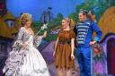 Ulverston Pantomime Society's Cinderella - Fairy Godmother Carole Leech with Cinderella, Kim Little and Buttons, Adam Atkinson