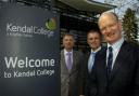 CAMPUS CALL: David WIlletts (right) with Gareth McKeever and Kendal College principal Graham Wilkinson (left).