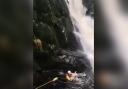 SALVATION: Meatball fell 10m into a river. Picture: The Cave Rescue Organisation