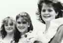 Grange Carnival Queen Sarah Tomlinson, 14, with attendants Anna Roberts, 13, (left) and Collette Appleby, 14, in 1989